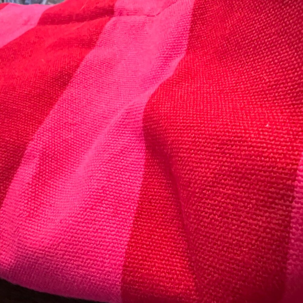 Victoria's Secret Iconic Pink/Red/Gold Striped Canvas Large Tote-Bonus Small One - Picture 16 of 16